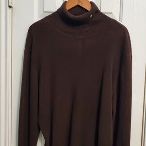 Elegant Dark Brown Turtleneck Sweater